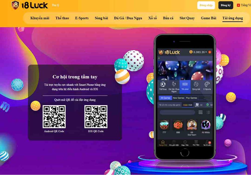 Hướng dẫn cách tải app 18Luck về điện thoại