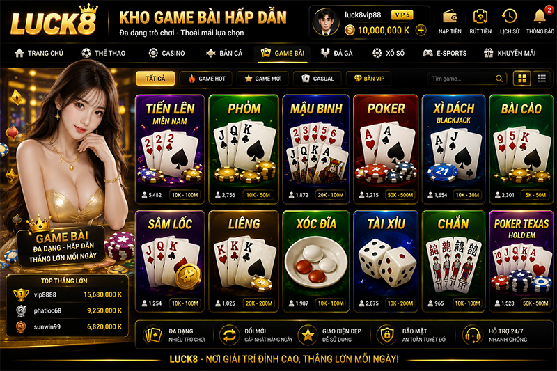 Kho game bài hấp dẫn